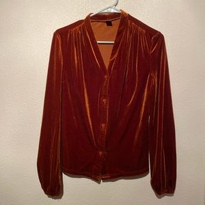 Velour Blouse Long Sleeve Copper Small
